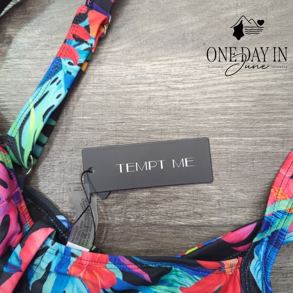 Tempt Me Tropical Tummy Control One Piece Swimsuit Size XL - Picture 2 of 5